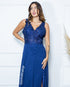 VESTIDO DECOTE V RENDA BORDADO VESTIDO DE FESTA PETRA FINA